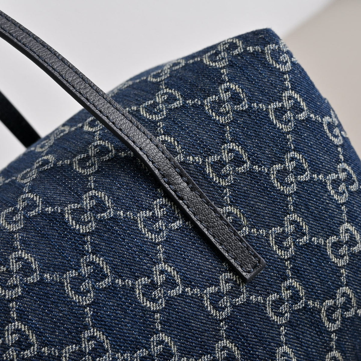 GUCCI GG Melrose Blue Denim Boston Bag-875228