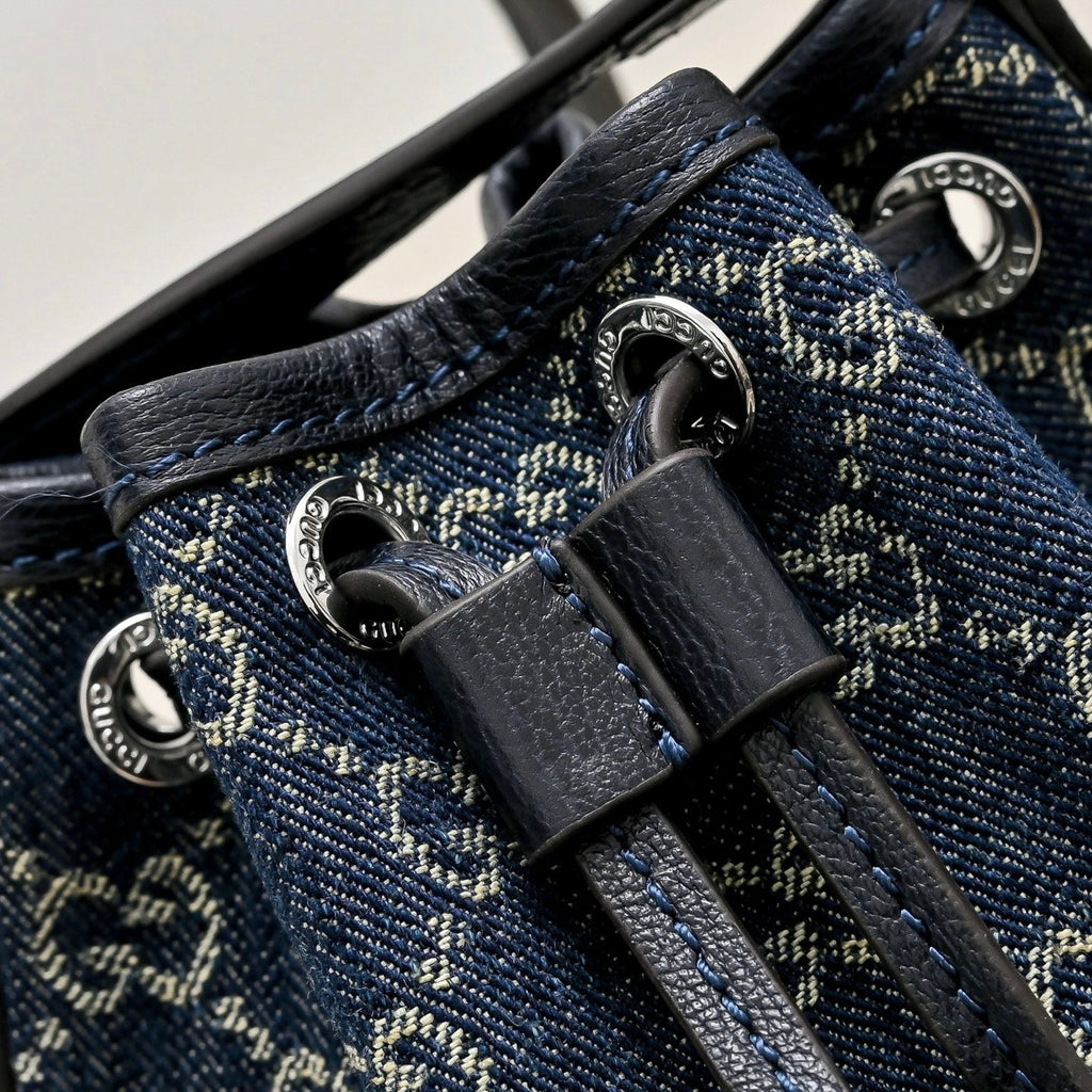 GUCCI Generation GG Denim Bucket Bag-875237
