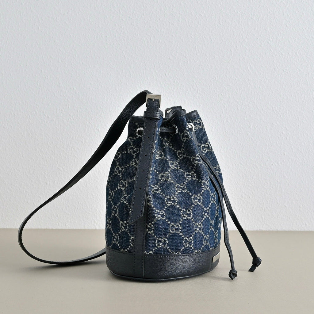 GUCCI Generation GG Denim Bucket Bag-875237