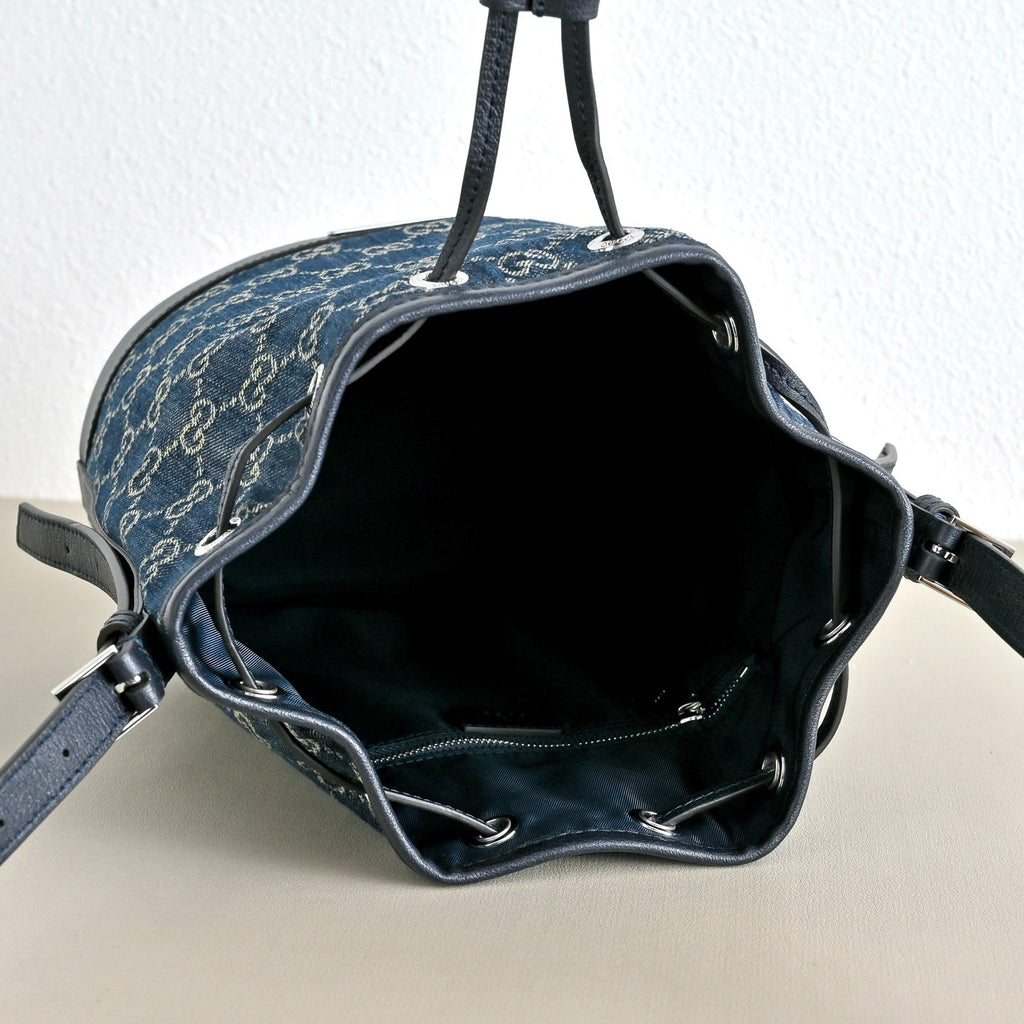 GUCCI Generation GG Denim Bucket Bag-875237