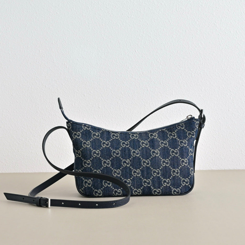 GUCCI Lady Lunetta Denim Shoulder Bag-874743