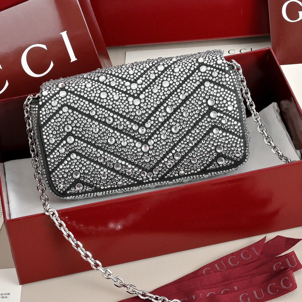 GUCCI GG Marmont Crystal Shoulder Bag-841290