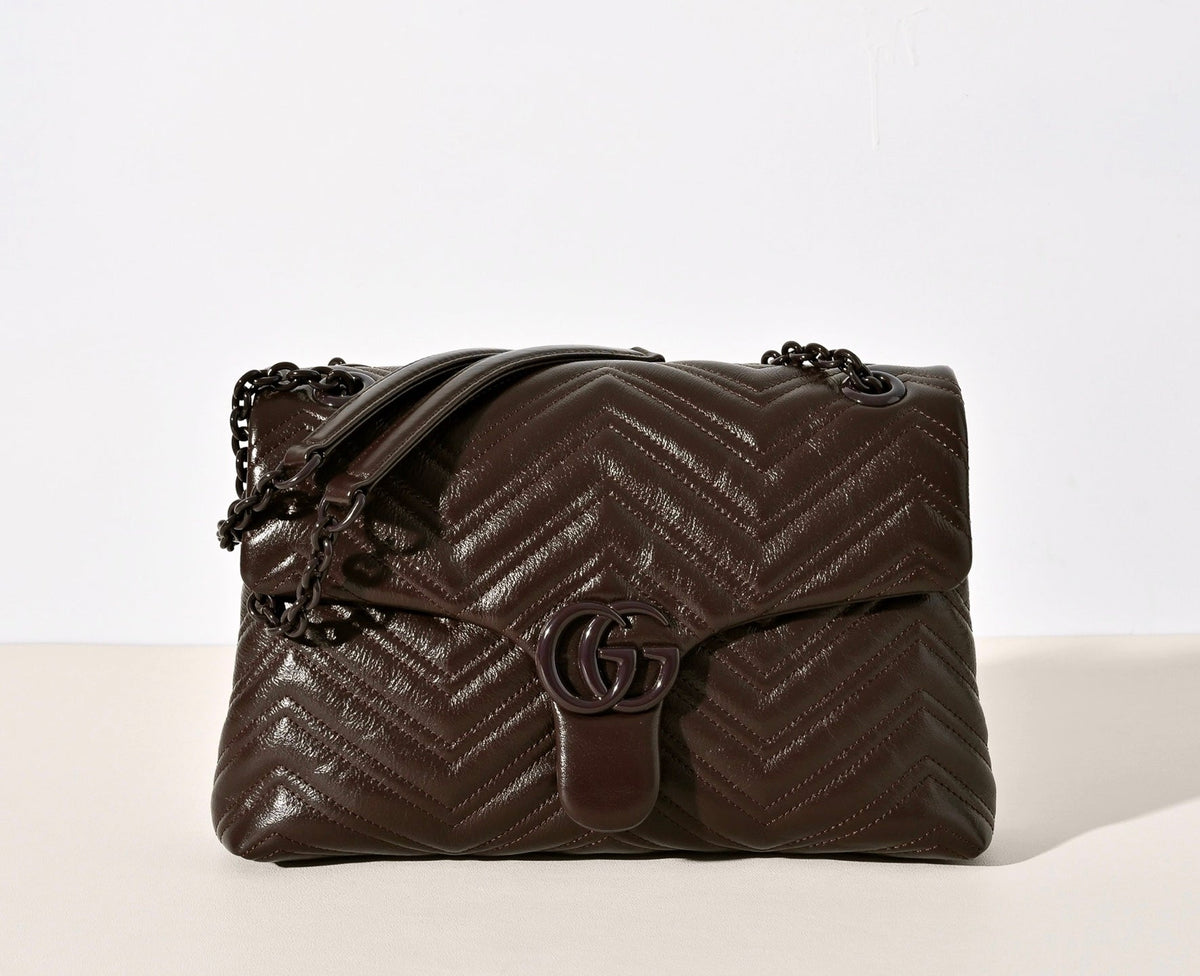 Gucci GG Marmont Pleated Calfskin Shoulder Bag-850676