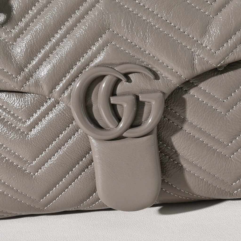Gucci GG Marmont Pleated Calfskin Shoulder Bag-850676